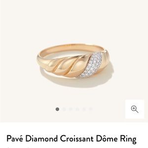 Mejuri Pave Diamond Croissant Dome Ring